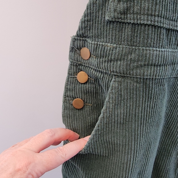 Princess Polly Kacey Ribbed Corduroy Shortall Size 4 Coveralls Hunter Green - Picture 9 of 13